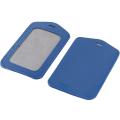 PU Leather ID Card Badge Holder, Blue, Pack of 2. 