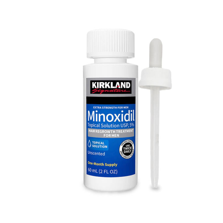 Kirkland Signature Topical Minoxidil 5% Extra Strength for Men Hair Regrowth Treatment - 1 Month Supply - MNXMS