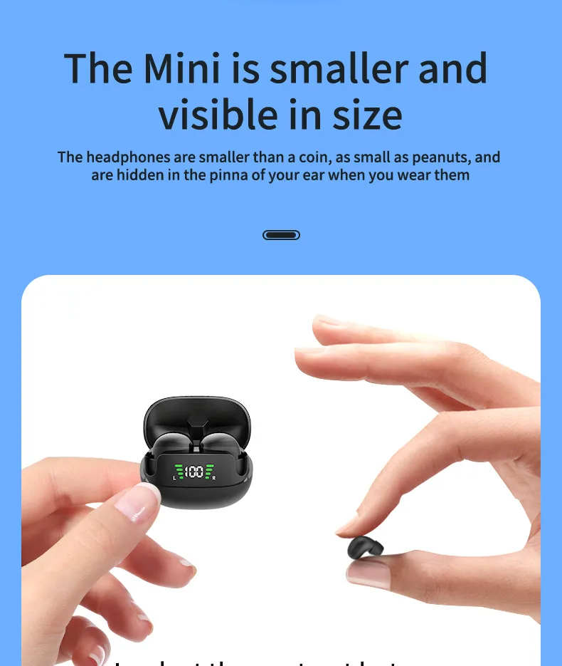 Lesson Invisible New Invisible High Sound Quality Wireless Bluetooth Headset Mini Ultra Sleep Noise Cancelling Work And On