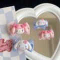 Plaid Bow Hair Clip Duckbill Clip Bangs Hair Accessories Kids Kuromi Cinnamoroll BB Barrettes Sanrio Girl Sweet Korean INS Style Children Kawaii Hair Pins Fabric Cartoon. 