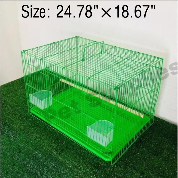 Big Square Size China Premium Metal Bird Cage (2021) Size: 25"×19" With All Accessories