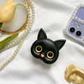 Cute Cat Head Original ins Wind Meow Star Mobile Phone Airbag Bracket Retractable Fastened Ring Desktop Lazy Holder.