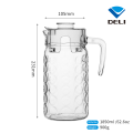 1.8 Litre Green Apple Deli Glassware Crystal Clear Glass Water Jug And Juice Jug And Pitcher With Plastic Lid.