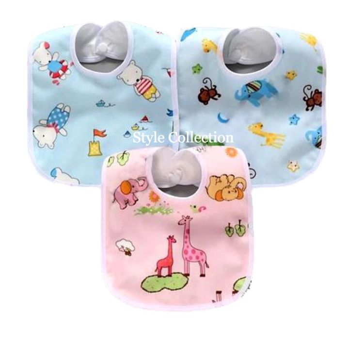 3 Piece Soft Cotton Bibs for Kids-Assorted Colors