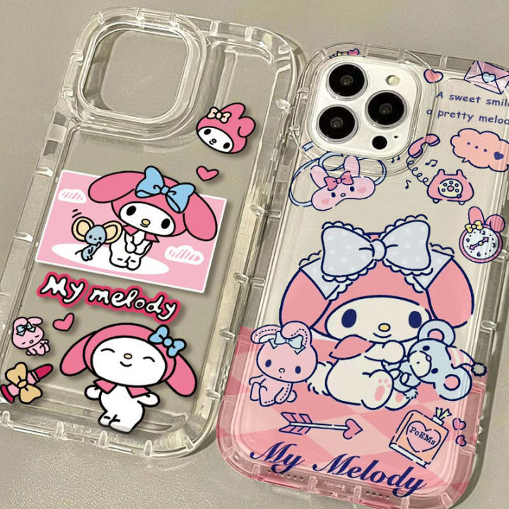 Cartoon Sanrio My Melody Case for Xiaomi Redmi Note 12 Pro Plus Turbo 12S 11 11S 10 10S 9 9S 9T 8 12C 10C 10X 9A Clear Cover