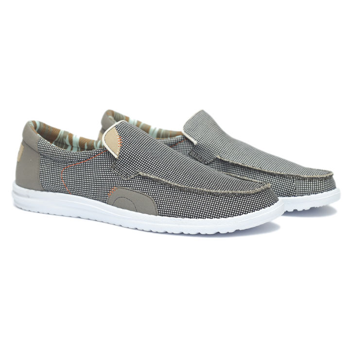 Maverick Grey Fabric Moccasin for Men