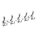 Stainless Steel 5 Hooks Wall Mount Coat Hook Towel Coat Hat Door Hanger Rack.