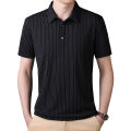 Men's polo shirt, summer new Korean version of business casual, youth fashion casual lapel ice silk short sleeve top. 