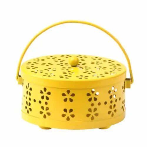 【Daily Necessities For Anyone Store】Portable Hollow Metal Mosquito Incense Coil Holder Box