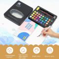 Keep Smiling 36 Colors Watercolor Cake Set Multicolor Pigment with Brush & Sponge Tin Box for School & Art Use.
