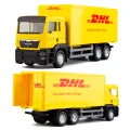 1:64 Express DHL Cargo Truck Model Alloy plastic Toy Car for Kids Gift Collection. 