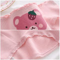 Pink floral mid rise breathable panties cute sweet girls student triangle shorts.