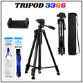 3366 Camera Tripod with Carry Bag, Tripod Stand (4kg Load) for DSLR SLR Cameras Compatible with iPhone & Android. 