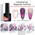LILYCUTE Sparkling 7ml Cat Magnetic Gel Nail Polish Double Light Rainbow Effect Semi Permanent Soak Off UV LED Varnish Manicure. 