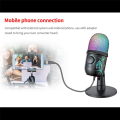 USB Condenser Microphone with Noise Cancellation RGB Microphone for Pc Computer Laptop Video Recording. 