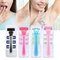 Portable 6 Layer Blade Body Hair Removal Beauty Razor for Women Leg Armpits Facial Hair T-shape Trimmer Shaver Razor with 3 Replaceable Blades.