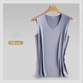 Men's Ice Silk Seamless Vest Summer Young Men Solid Color Stretch Sports Quick Dry Wide Shoulder Thin V-Neck Base Shirt. 
