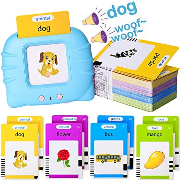 Talking Flash Cards Early Educational Toys Baby Boys Girls Preschool Learning Reading Machine Interactive Gift Luhuai CVC