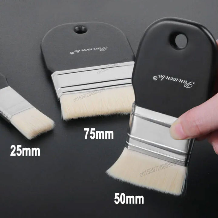 Nylon%20Hair%20Scrubbing%20Brush%2025mm%2050mm%2075mm%20Tip%20For%20Artist%20Acrylic%20Gouache%20Oil%20Watercolor%20Art%20Drawing%20Wooden%20Handle%20Paint%20Brushes%20-%20Image%204