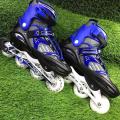 In Line Roller skates adjustable shows Black And Blue Latest version. 