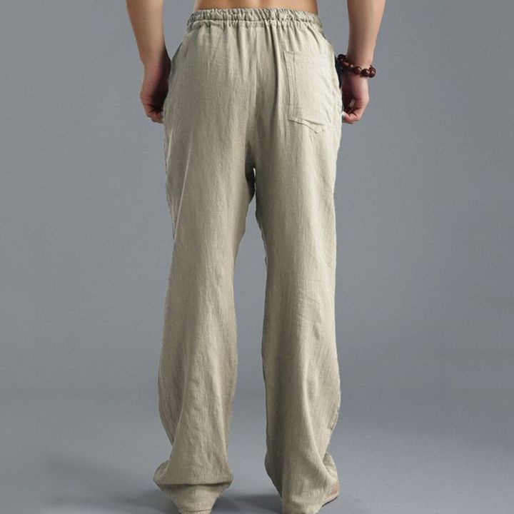 Casual%20Harem%20Men%20pants%20Male%20Solid%20Elastic%20Waist%20Straight%20Loose%20Pants%20Washed%20cotton%20breathable%20casual%20sports%20trousers%20linen%20Pants%20-%20Image%206