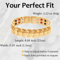 Men's Copper Magnetic Bracelet for Arthritis Pain Relief Elegant 99.99% Solid Copper Bracelets with Double-Row Strong Magnets 087.