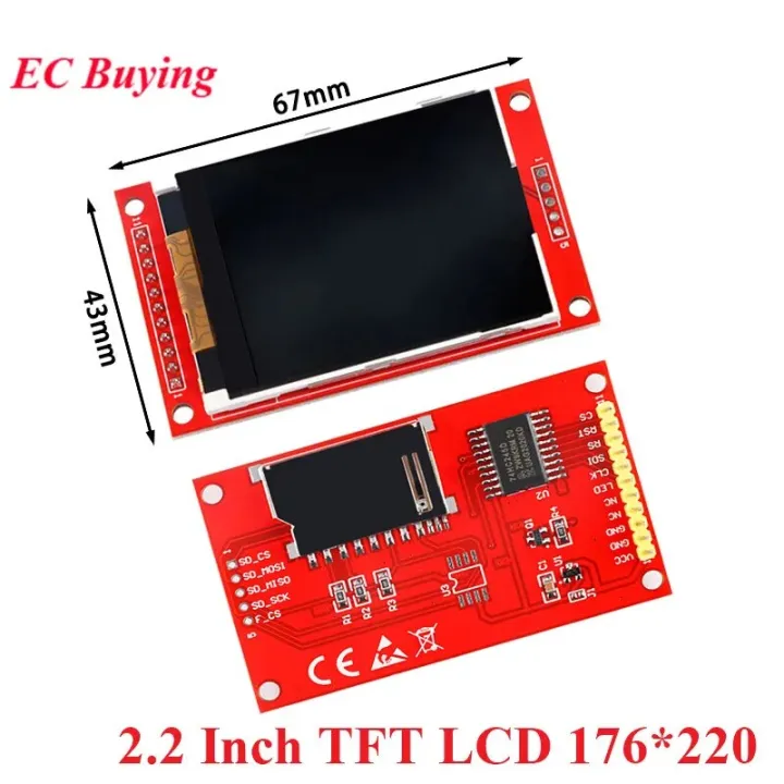 2.2 Inch 2.2 TFT LCD Color Screen Display Module 176*220 SPI Serial Port ILI9225 Drive Compatible with UNO Mega2560 For Arduino