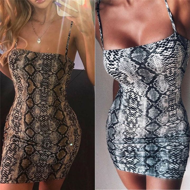 2019%20Elegant%20Women's%20Bodycon%20Slim%20Pencil%20Dress%20Snake%20Skin%20Print%20Autumn%20Women%20Backless%20Low%20Cut%20Party%20Mini%20Dresses%20-%20Image%203