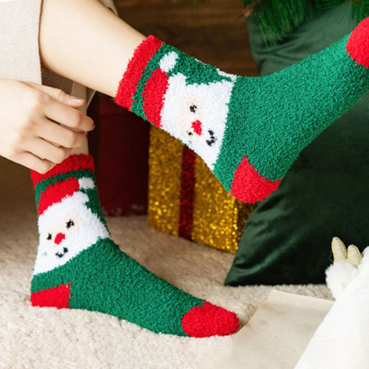 Mid%20Calf%20Socks%20Stretchy%20Christmas%20Xmas%20Ladies%20Casual%20Socks%20-%20Image%204