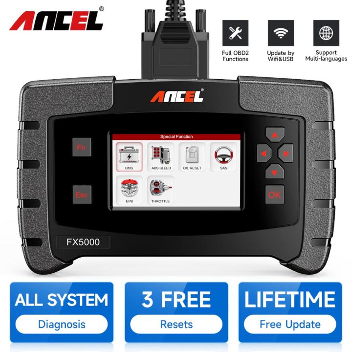 2024 Newest Ancel FX5000 Car OBD II Scanner EPB Reset Oil Reset ABS Bleeding All System Diagnosis Auto Scanner Lifetime Free Update