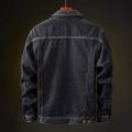 Winter New Men's Warm Denim Jacket Thickened Fleece Classic Black Skinny Jeans Coats Fashion Casual Male Outwear Brand Clothing.