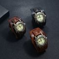 All-Match Fashion Punk Retro Brown Black Belt Strap Leather Watch Men Bracelet For Women Jewelry Freely Shipping. 