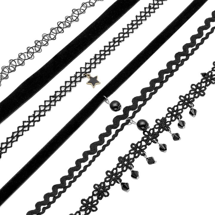 6PCS%20Women%20Black%20Velvet%20Choker%20Necklace%20Girl%20Lace%20Choker%20Tattoo%20Necklace%20Pendant%20-%20Image%204