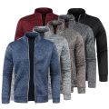 Autumn Winter Knitted Cardigan Men Thick Fleece Sweaters Warm Clothes Jackets Mens Slim Cardigan Jumper Turtleneck Sweater Coat. 