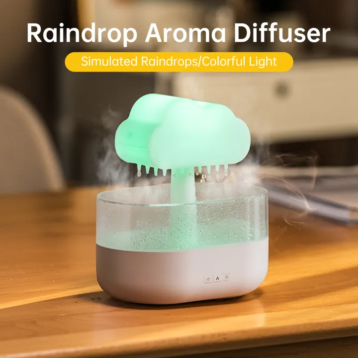 Vissko%20Rain%20Cloud%20Humidifier%20200ML%20Essential%20Oils%20Aroma%20Diffuser%20With%20Water%20Drops%20And%20Colorful%20Night%20Light%20Mushroom%20Humidifier%20-%20Image%202