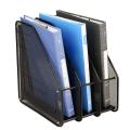 3 Compartment Vertical Sorter File Rack Desk Organiser Book Organizer Document Holder Metal Tray For Office & Home Black). 