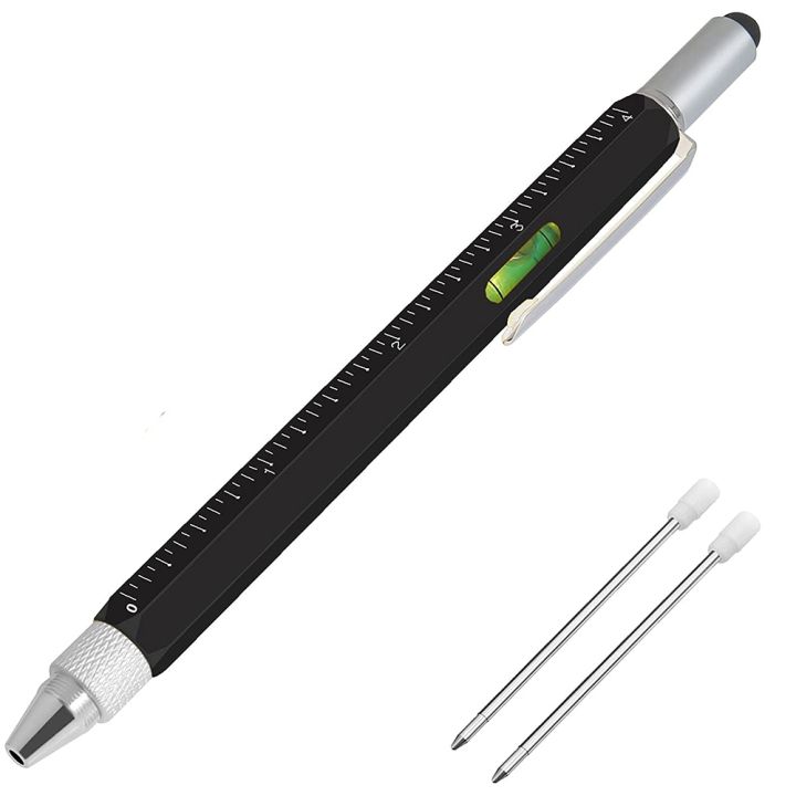 6 in 1 Pens for Men, Multi Tools Pen (Black)