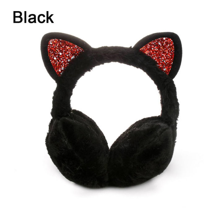 【ALLGOOD】Cute Headband Fluffy Earflap Outdoor Earmuff Ear Warmers Winter Warm Earmuffs Cat Ears for Cold Weather