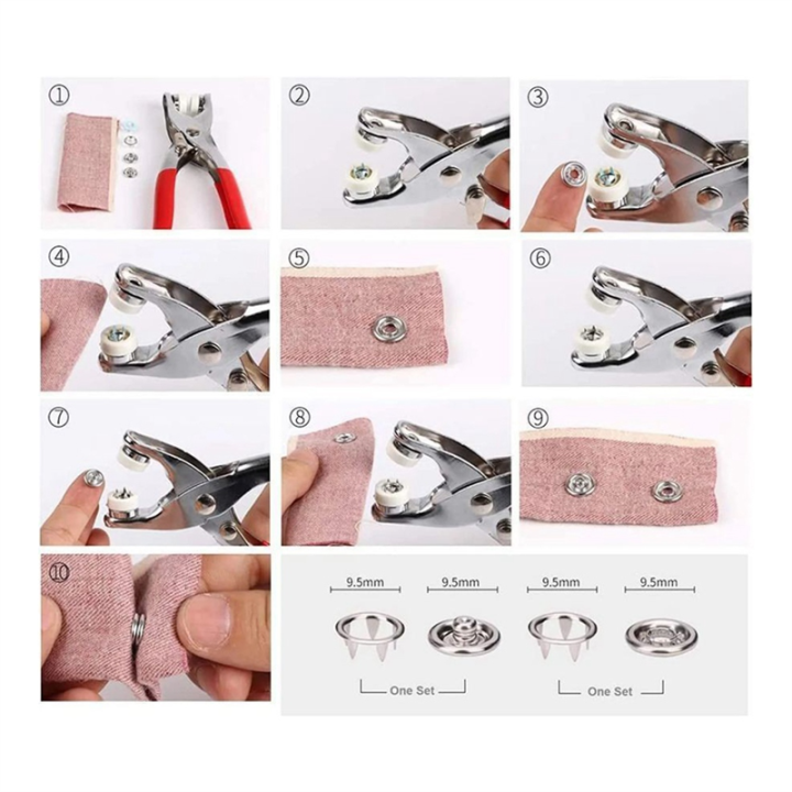 150%20Sets%20Snap%20Button%209.5Mm%20Open%20Snap%20Button%20Snap%20Fasteners%20Kit%20Snaps%20Buttons%20Silver%20for%20Sewing%20and%20Crafting,%20-%20Image%206