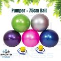 Chinese 75cm Plain Yoga Ball / Gym Ball with Pumper Multicolor - Sports & Fitness. 