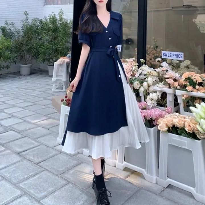 V-Neck%20Long%20Dress%20Korean%20Fashion%20Robe%20Playa%20Summer%20Dresses%20Women%202024%20Casual%20Urban%20Trendyol%20Female%20Clothing%20Elegant%20Gowns%20Basic%20-%20Image%207