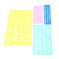 Chenmeng La 4pcs Templates Rulers Colorful Plastic Number Letter Pattern Drawing Stencils Kit for Children Digital Painting.