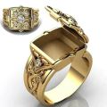 Unique Cross Open Cap Cuffic Locklet Small Secret Pattern Copper Rings For Men Engagement Wedding Party Male Ring Jewelry. 