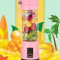 Mini USB Rechargeable Portable Electric Fruit Juicer with 6 blades - Efficient Smoothie Maker and Blender Machine.