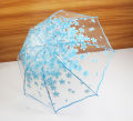 Thickening Transparent Three Fold Rain Umbrella Japanese Cherry Blossom Plastic PVC Clear Falbala Umbrellas Women parapluie. 