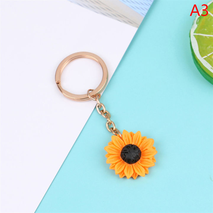 1pc%20Stainless%20Steel%20Keychain%20Sunflower%20Key%20Rings%20Woman%20Car%20Key%20Accessories%20-%20Image%202