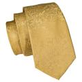 Hi-Tie Luxury Yellow Gold Plaid Paisley Silk Wedding Necktie For Men Fashion Mens Tie Gravatas Gift Business Party Dropshipping.