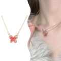 Double-layer Filigree Butterfly Clavicle Chain Fashion Butterfly Pendant For Women Choker Party Jewelry Simple Versatile MIO Super Store.