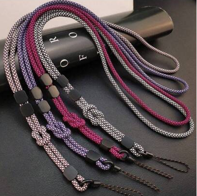 Colorful Hand-woven Mobile Phone Lanyard Adjustable Dual-use Long Anti-lost Neck Hanging Chain Phone Strap