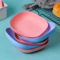 10 piece durable and versatile wheat straw tableware set - reusable, snack, fruit, dessert, bone spitting plate. 